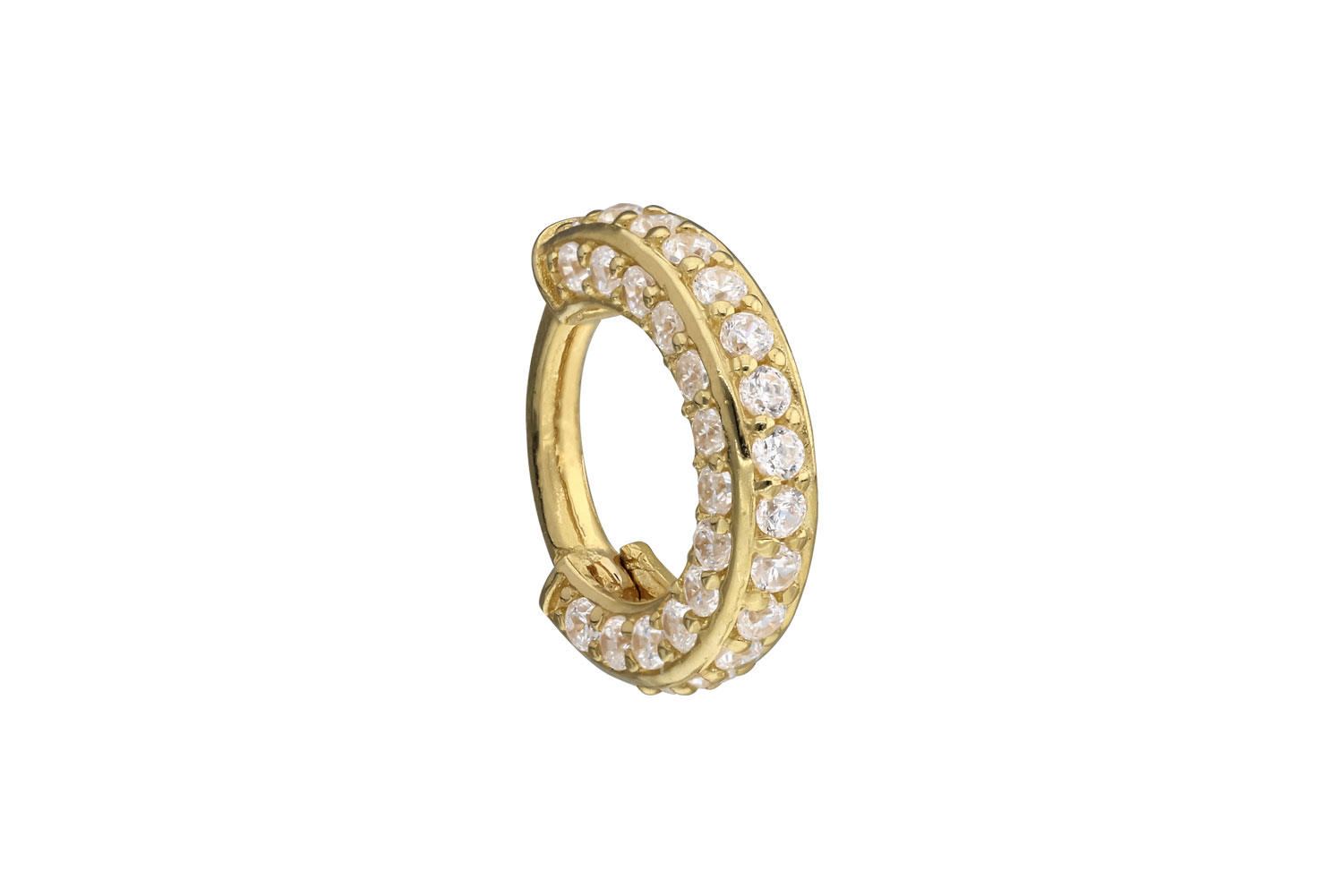 18 Karat Gold Segmentring Clicker Piercing MOISSANIT-RAND
